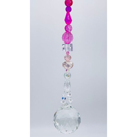 Beaded Suncatcher Warm Rainbow Crystal Prism Hanging Patio Decor Yard Art - Picture 3 of 10
